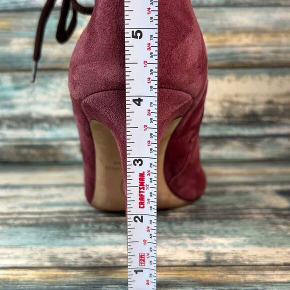 SJP Sarah Jessica Parker Womens 10 Booties Dress Formal Lace Up Open Toe Mauve - Picture 14 of 16